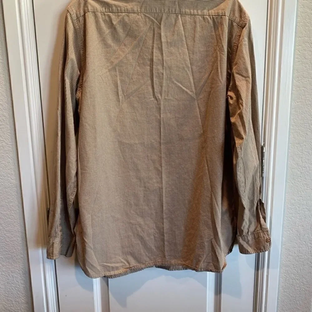 Ralph Lauren POLO Men’s Collard Tan Checkered Button Down Dress Shirt - Size M
